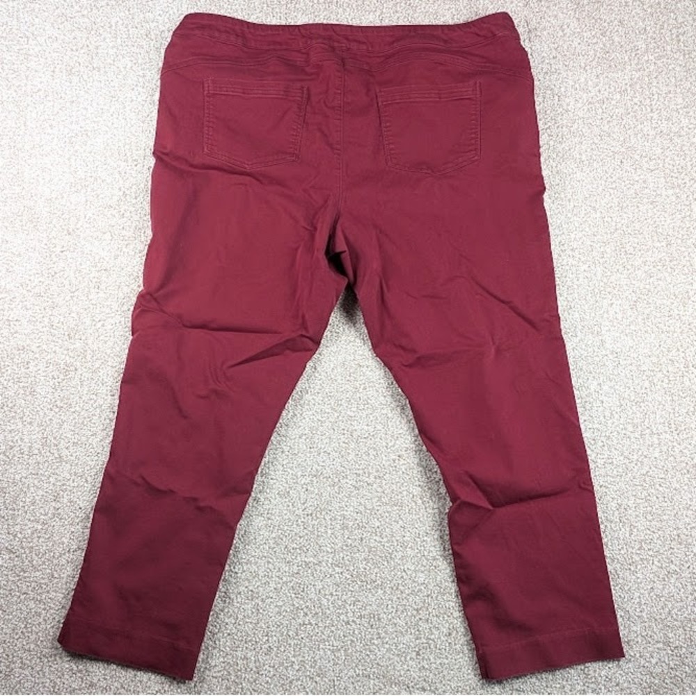 CJ Banks Women's Burgundy Mid Rise Cropped Straight Leg Pants Size‎ 24W - Picture 5 of 8
